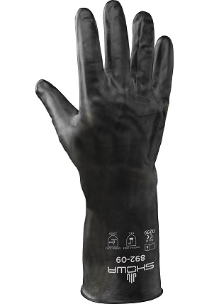 GLOVE VITON II 12IN 12ML;BLACK BUTYL UNSUPPORT 9 - Latex, Supported